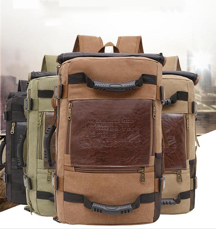Men’s Canvas Multifunctional Laptop Backpack