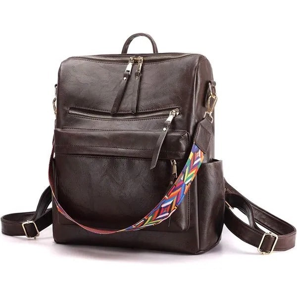 Women’s PU Leather Fashion Backpack & Shoulder Bag